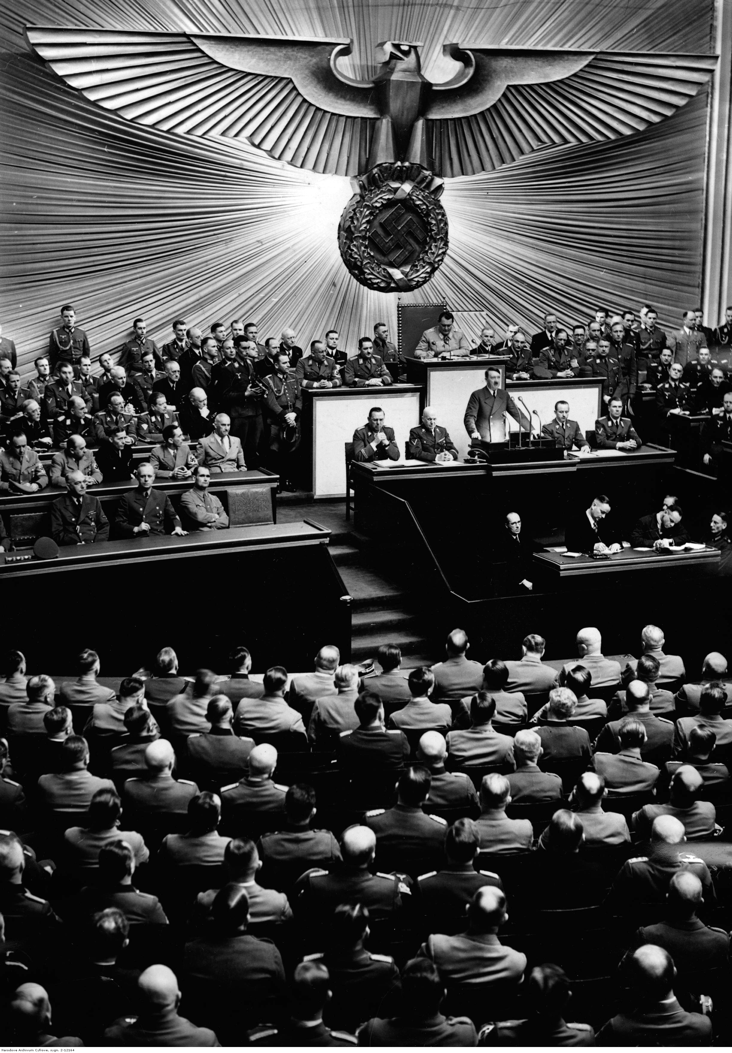 Adolf Hitler makes a speech in Berlin's Reichstag about the Balkan situation